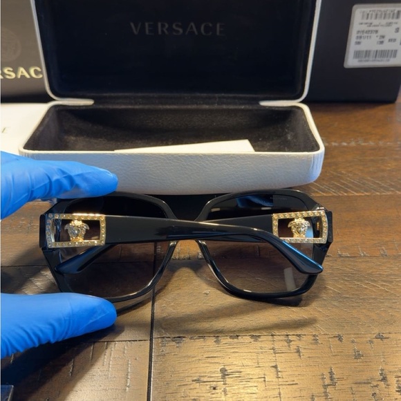 Versace Dark-Tinted Sunglasses with receipt and all packing - Picture 2 of 11